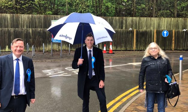 Tories smiling in the rain as Adam Gregg wins Lindley and Bernard McGuin holds Almondbury