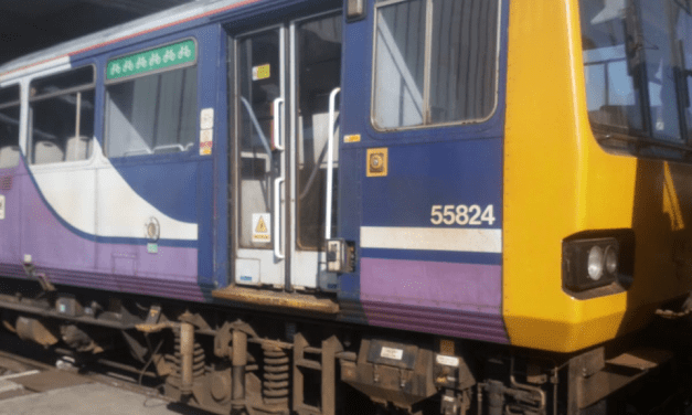 This is when Platform 1 Pacer train is due to arrive at Huddersfield Railway station – by air