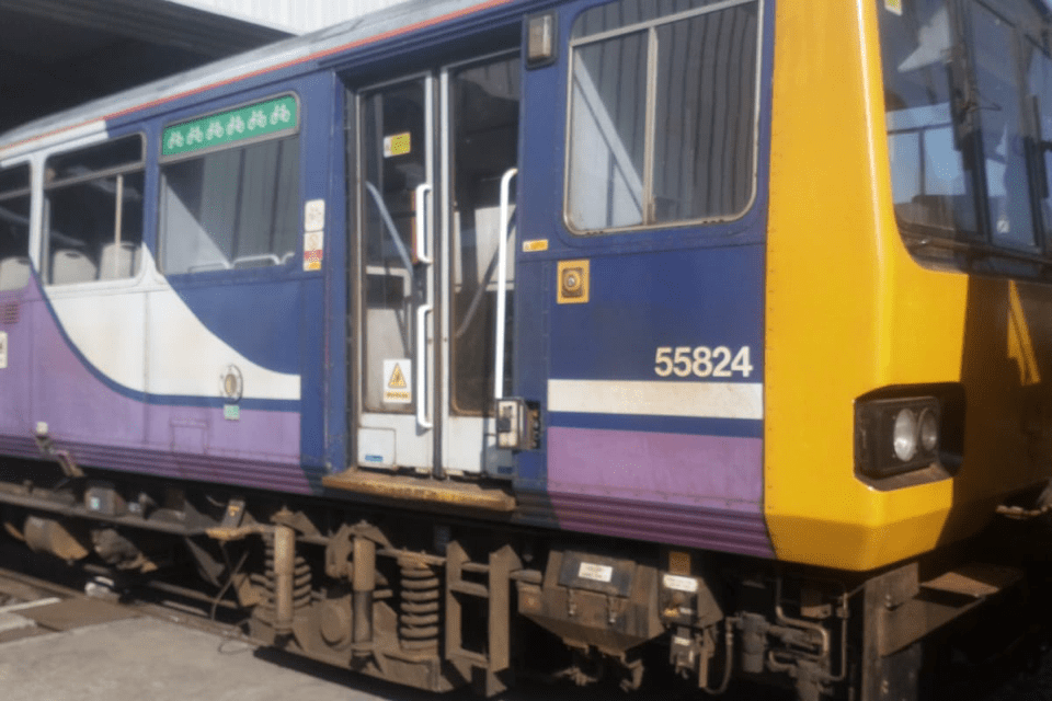 This is when Platform 1 Pacer train is due to arrive at Huddersfield Railway station – by air