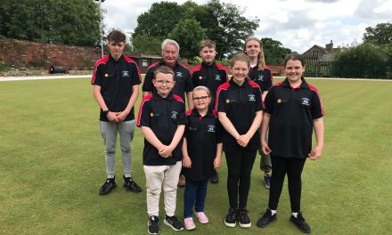 Junior bowlers look well smart in their new branded kit