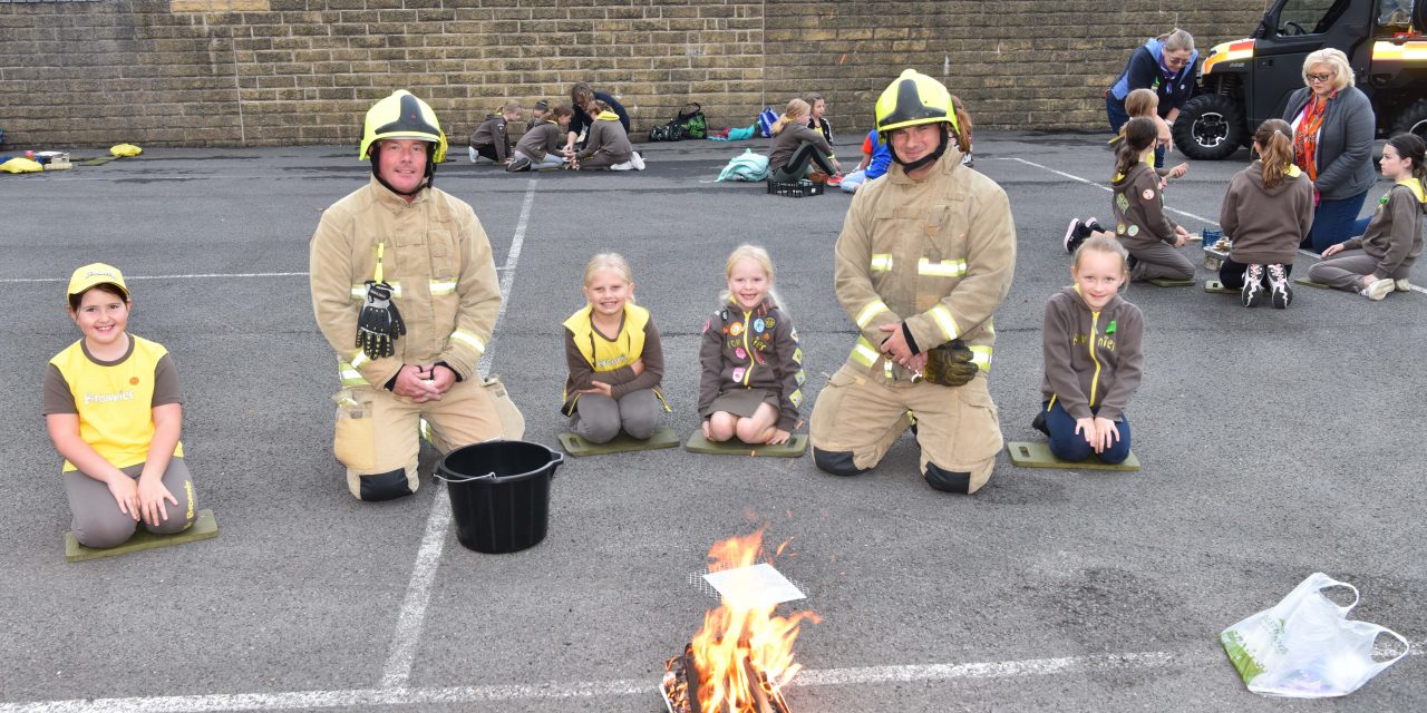 Brownies and Guides light fires at Slaithwaite Fire Station in first face-to-face event after Covid-19