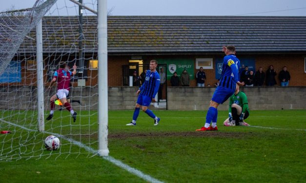 Local rivals Skelmanthorpe and Shepley do battle under the floodlights at Emley’s Fantastic Media Welfare Ground