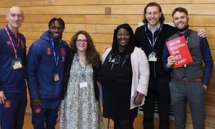 Huddersfield Town’s Andy Booth, Michael Hefele and Aaron Rowe make surprise visit to Newsome Academy to celebrate diversity and inclusivity