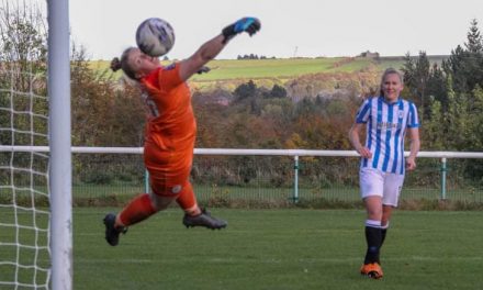 Goalkeeper Becky Flaherty pulled off some great stops but just couldn’t save the day for Huddersfield Town Women FC