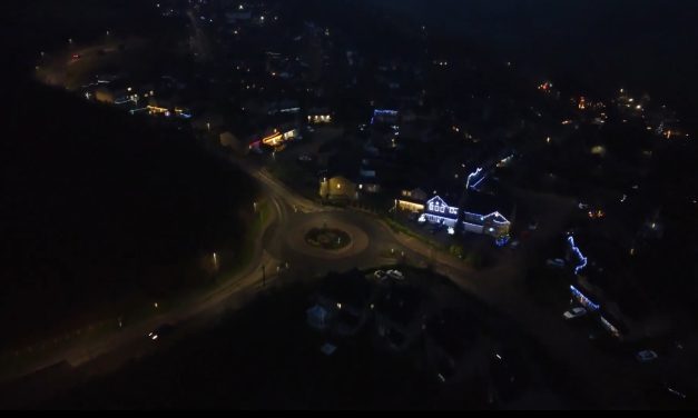 Drone footage shows how Fenay Bridge Park Christmas lights are visible from space – almost!