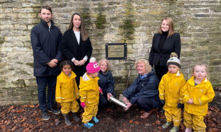 Children at Portland House Nursery bury back to the future time capsule to mark 30th birthday