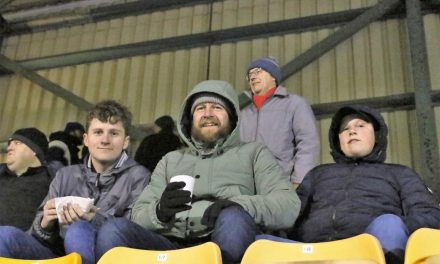 Fan Gallery – Flasks, fedoras, woolly hats and hot drinks were the order of the night as Emley thrashed Knaresborough 4-0