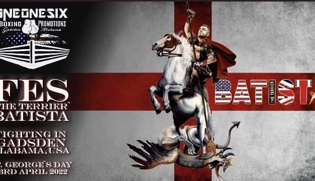 Boxer Fes ‘The Terrier’ Batista will be flying the flag for England when he fights in America on St George’s Day