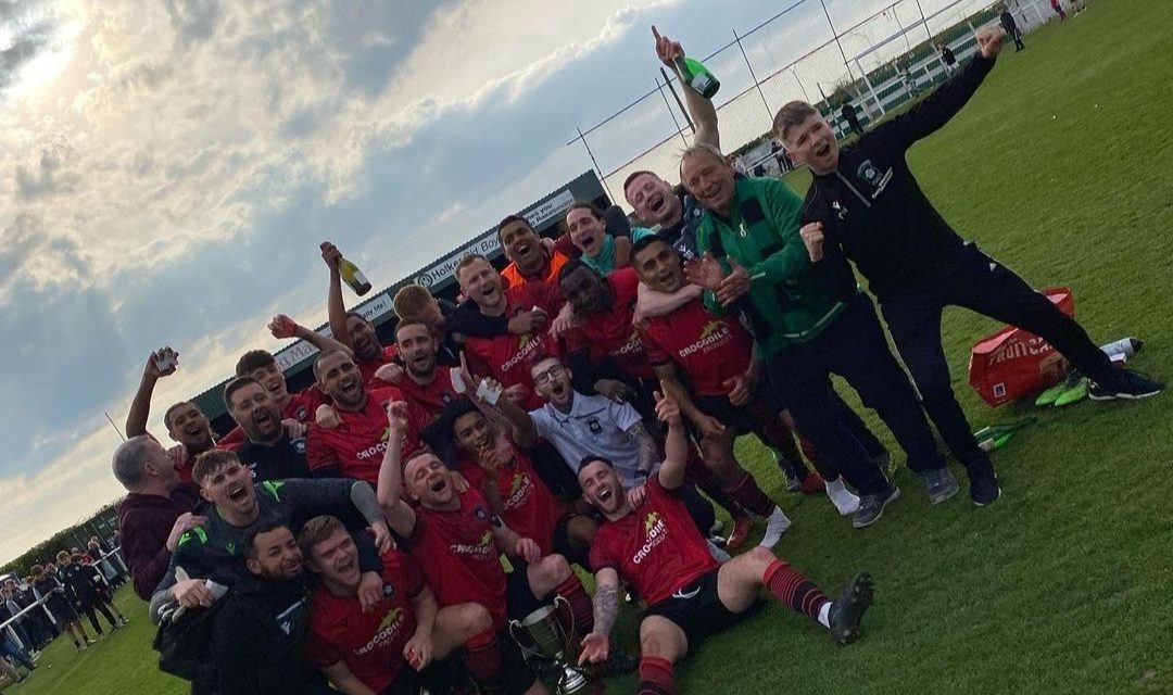 They did it! Ben Burnett is the ‘local hero’ as Golcar United beat Holker Old Boys to win promotion via the play-offs