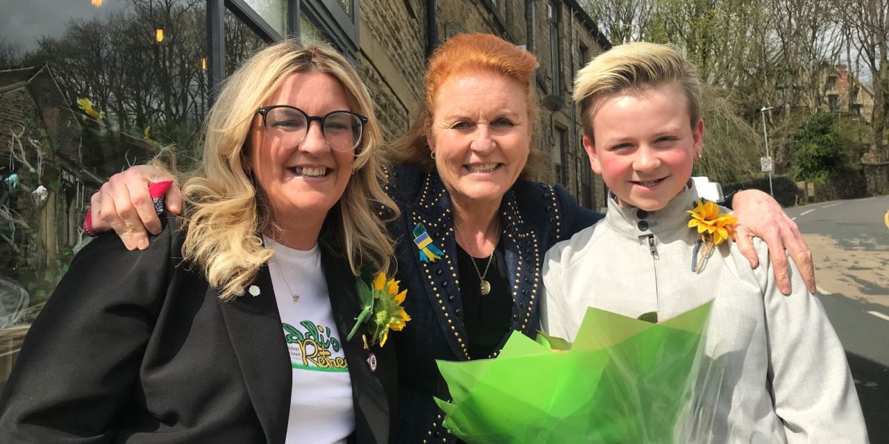 ‘Come on Huddersfield, do it for Ruddi’s!” that’s the message from the Duchess of York as she makes special 400-mile round trip to Ruddi’s Retreat in Slaithwaite