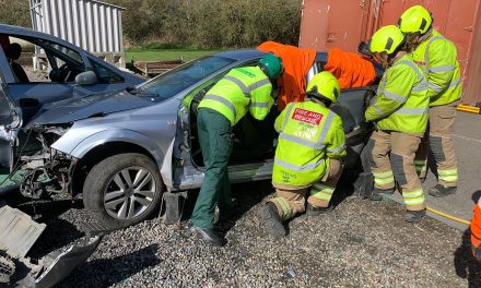 Student paramedics at the University of Huddersfield gained ‘real life’ experience at a crash scene simulation with North Yorkshire Fire & Rescue Service