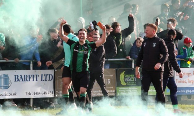 Absolute scenes as Golcar United win dramatic penalty shoot-out to set up promotion decider against Holker Old Boys