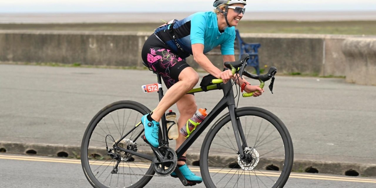 Accountant Carolyn Atkinson raises £2,000 for The Kirkwood and #BeMoreMandy campaign after completing her first-ever triathlon