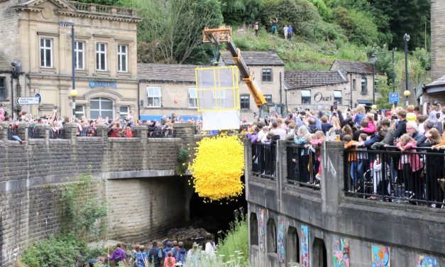 Ducks away! A gallery of pictures by Sean Doyle from the return of Holmfirth Duck Race