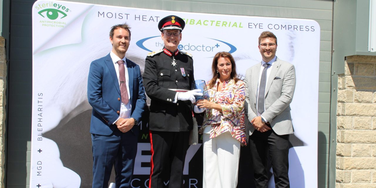 Eyecare company The Body Doctor is presented with its second Queen’s Award for Innovation by the Lord Lieutenant of West Yorkshire Ed Anderson