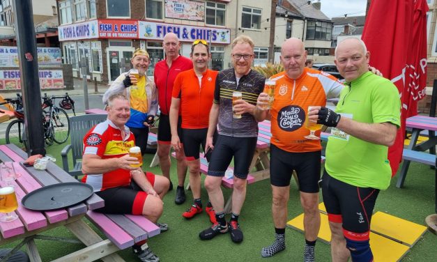 Intrepid cyclists complete mammoth 150-mile coast to coast challenge to raise money for Ruddi’s Retreat – and that’s not even the half of it