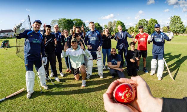 Almondbury Cricket Club bowled over by donation from Esh Construction which worked on the extension at King James’s School