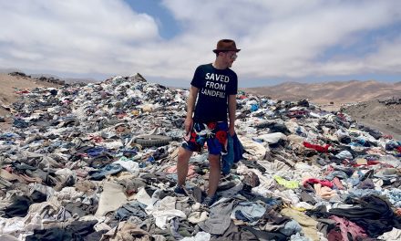 Artist Ian Berry films in Huddersfield as part of documentary called Fast Fashion’s Graveyard on clothing dump in Chilean desert