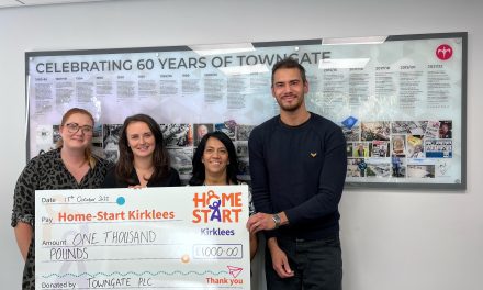 Towngate PLC shows its support for Home-Start Kirklees with £1,000 donation to help families with young children