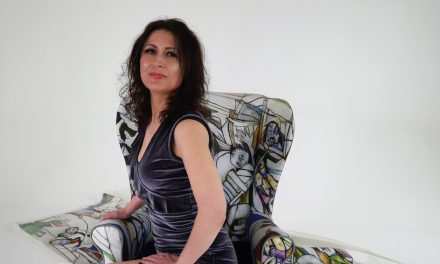 Artist Amanda Castle and the work of art chair with an emotional connection