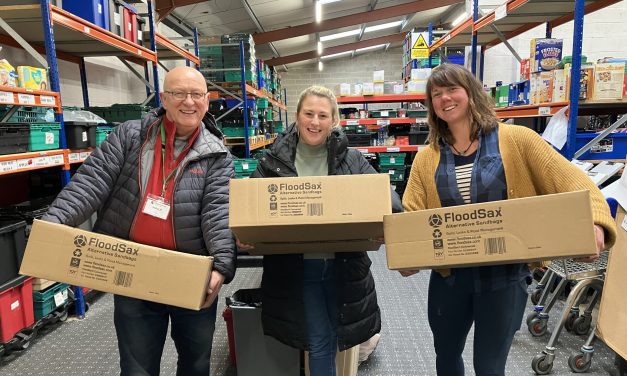 Golcar firm provides free flood protection for The Welcome Centre food bank warehouse