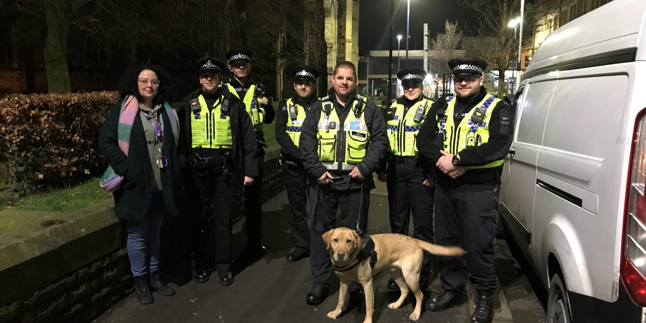 Sniffer dogs deployed in Huddersfield town centre to keep drugs out of clubs and bars