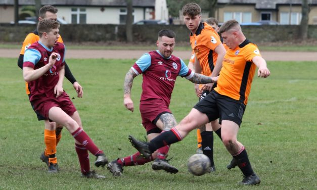 Kieron Mayall scored a hat-trick as Heywood Irish Centre beat Britannia Sports 5-0 in the Huddersfield District League