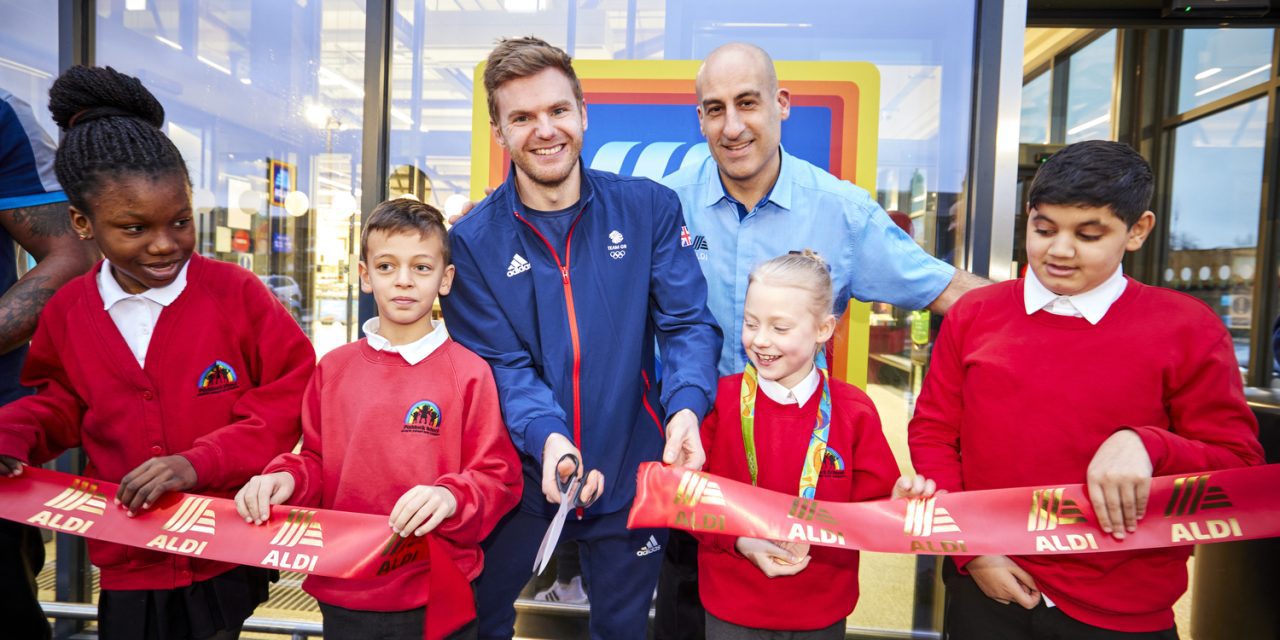 Badminton star Marcus Ellis opens new Aldi store with a little help from his friends