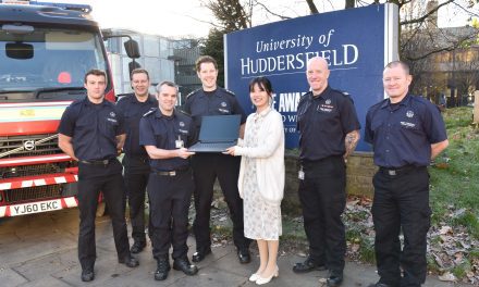 University of Huddersfield student wins laptop in competition to promote fire and road safety messages