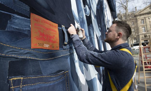 Huddersfield artist Ian Berry creates world’s biggest denim mural to celebrate 150th anniversary of Levi’s 501 jeans