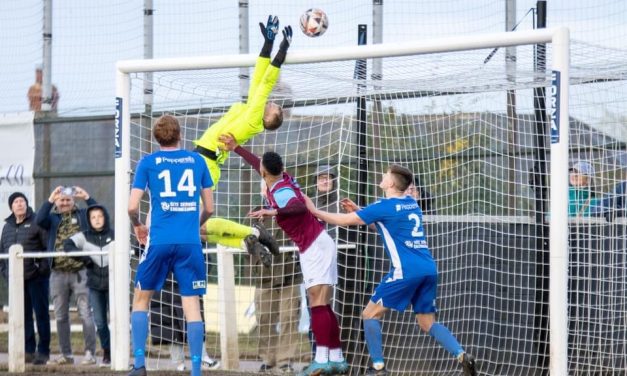 Gallery of images as Emley AFC are held by play-off rivals Winterton Rangers