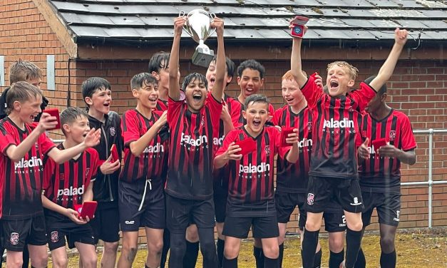 A roaring success! Huddersfield Laund Hill AFC Juniors u13s Lions clinch league and cup double