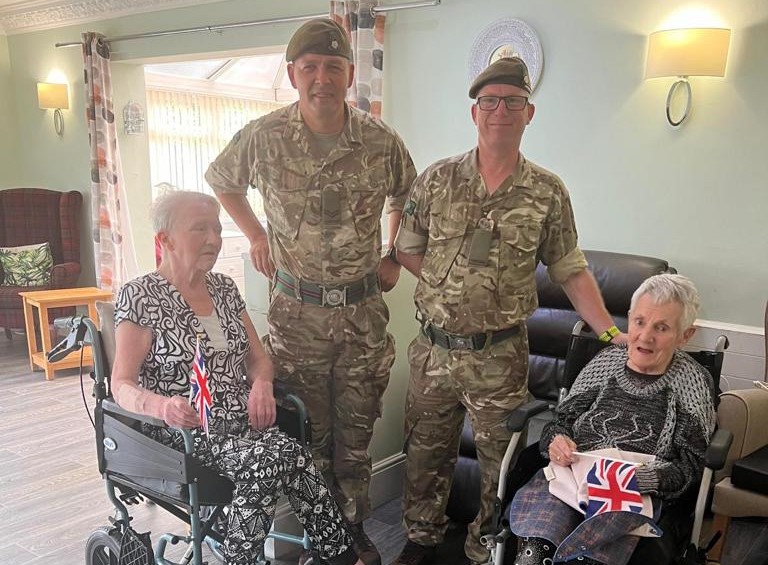 Soldiers visited Aden Lodge Care Home to meet residents on Armed Forces Day