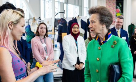The Princess Royal meets textile students as she addresses conference at the University of Huddersfield