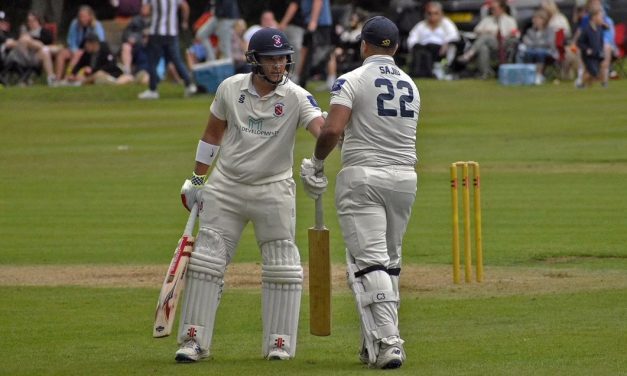 Marcus Walmsley’s terrific unbeaten century helped Moorlands celebrate title in style