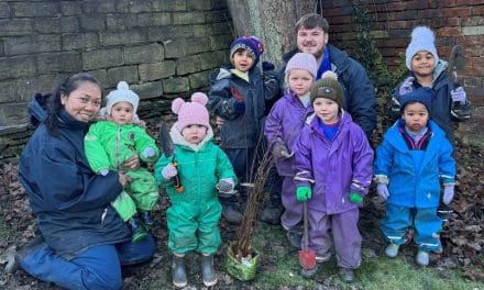 Youngsters at Huddersfield nurseries help plant hundreds of trees to encourage wildlife