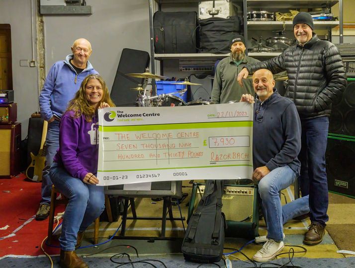 Rock band Razorbach and their fantastic fans provide boost for The Welcome Centre food bank