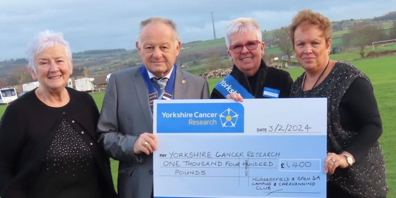 Huddersfield and Spen District Association Camping and Caravanning Club raises £1,400 for Yorkshire Cancer Research