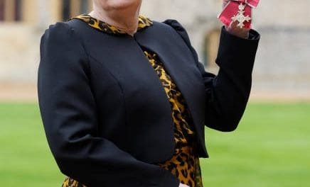 Proud moment for Sue Taylor as she receives her MBE from the Prince of Wales at Windsor Castle