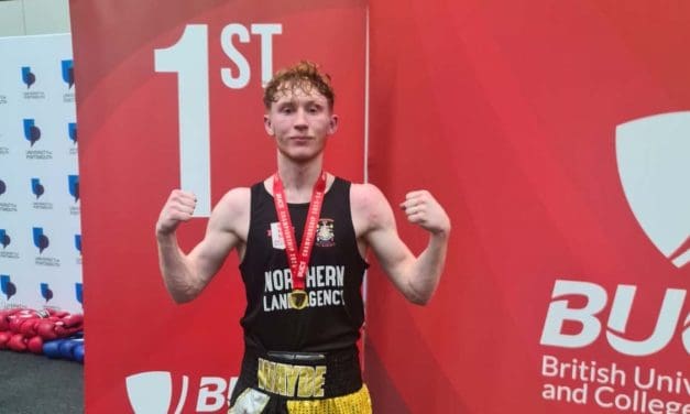 University of Huddersfield student Wayde Griffin is a national boxing champion and aims to turn pro