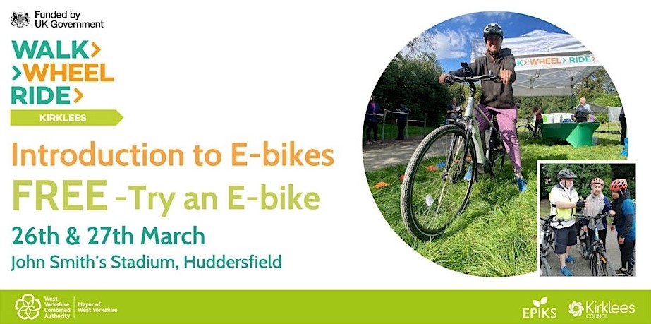 If you’ve ever wanted to give an e-bike a try there’s two free sessions in Huddersfield