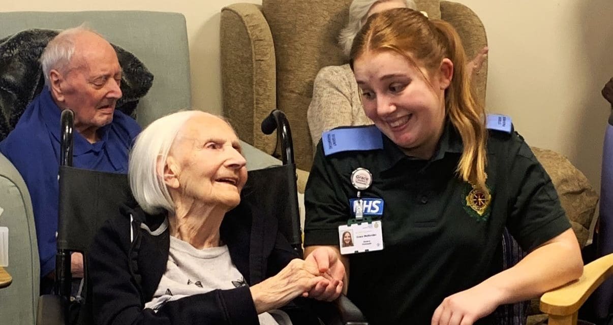 Student paramedics from the University of Huddersfield experience working in care homes