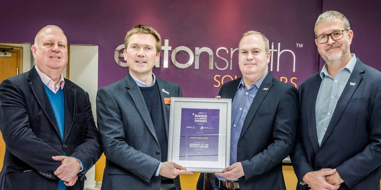 Wayland Additive wins Eaton Smith Solicitors Business of the Month Award