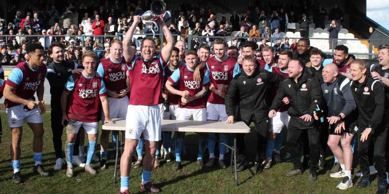 It’s all about the celebrations as champions Emley AFC lift the league title