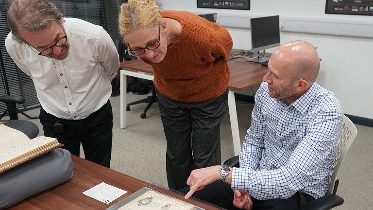 RFL chief executive Tony Sutton visits rugby league archive at the University of Huddersfield