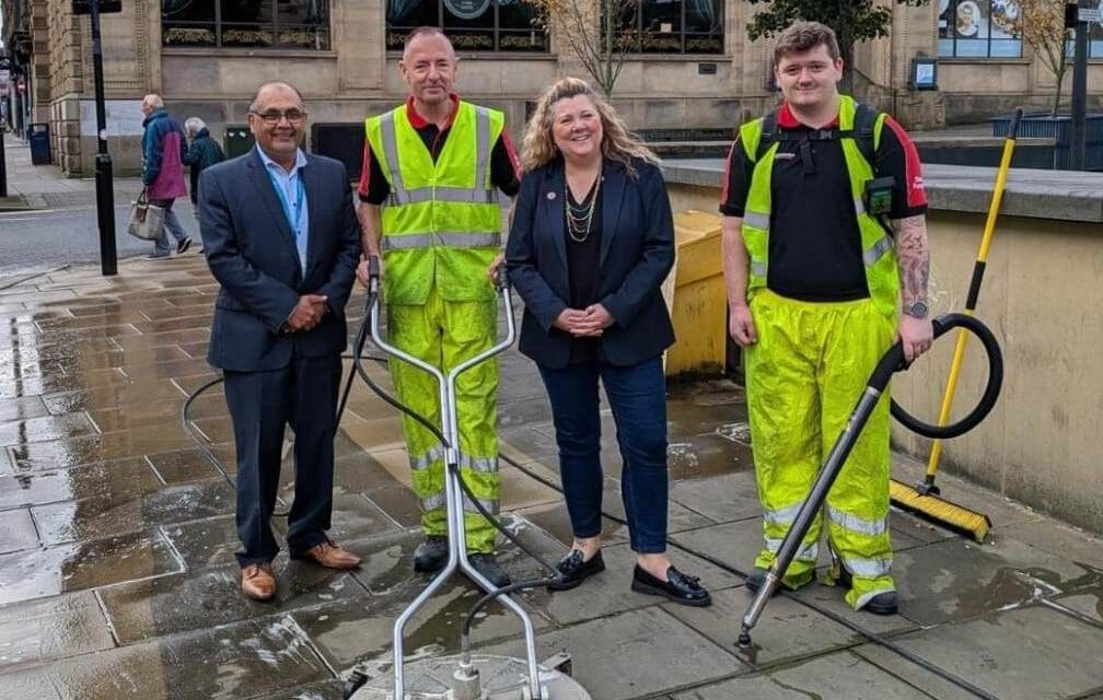 Gumbusters sent in to clean up chewing gum mess on the streets of Huddersfield