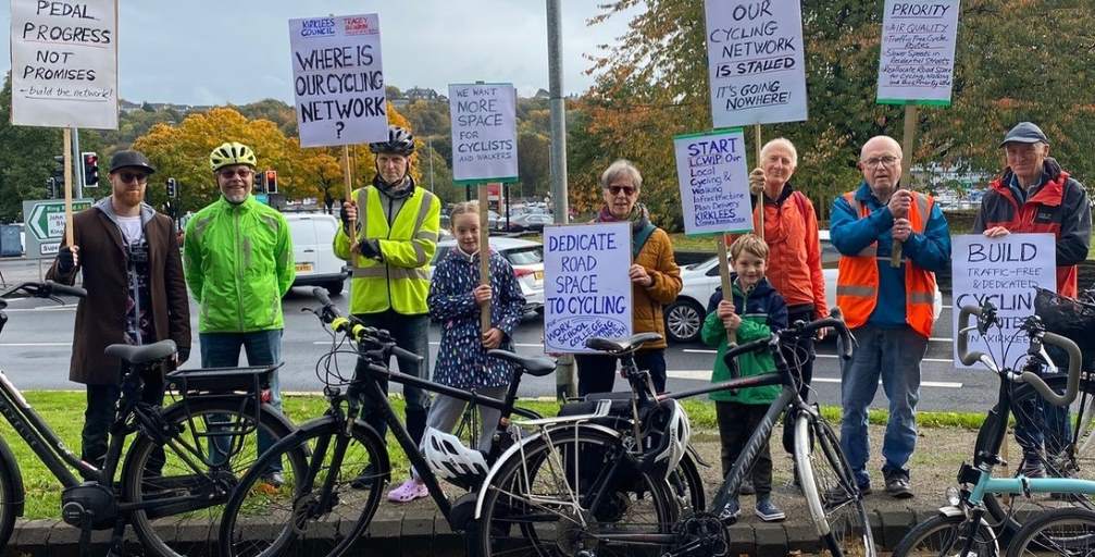 Cyclists stage protest in Huddersfield over ‘lack of progress’ on local cycling network