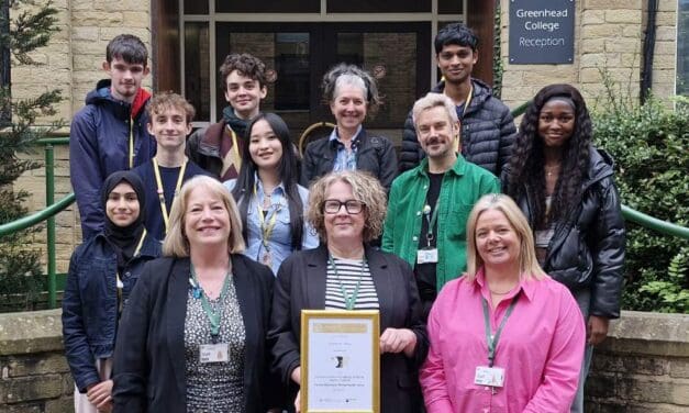 Greenhead College wins top award for its commitment to mental health care for students and staff