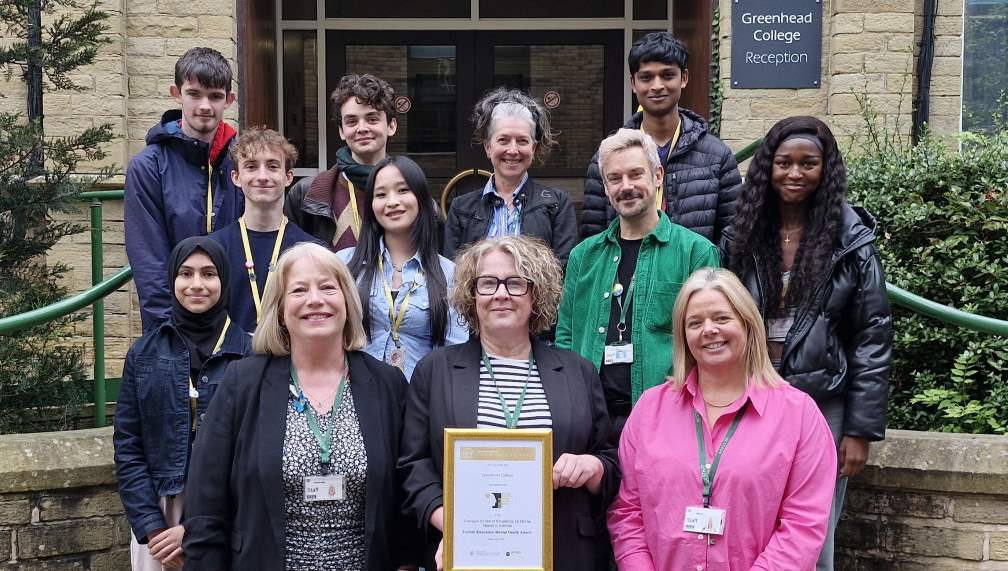 Greenhead College wins top award for its commitment to mental health care for students and staff