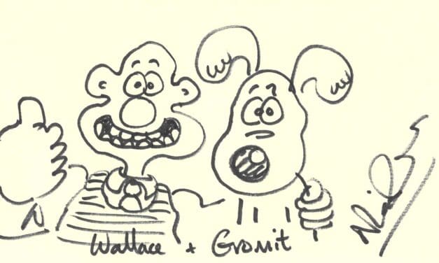 Nothing cheesy here, Gromit! Stars get creative for Huddersfield firm’s envelope art charity auction